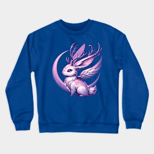 Pastel Jackalope Bunny with Antlers Mythical Animal Crewneck Sweatshirt